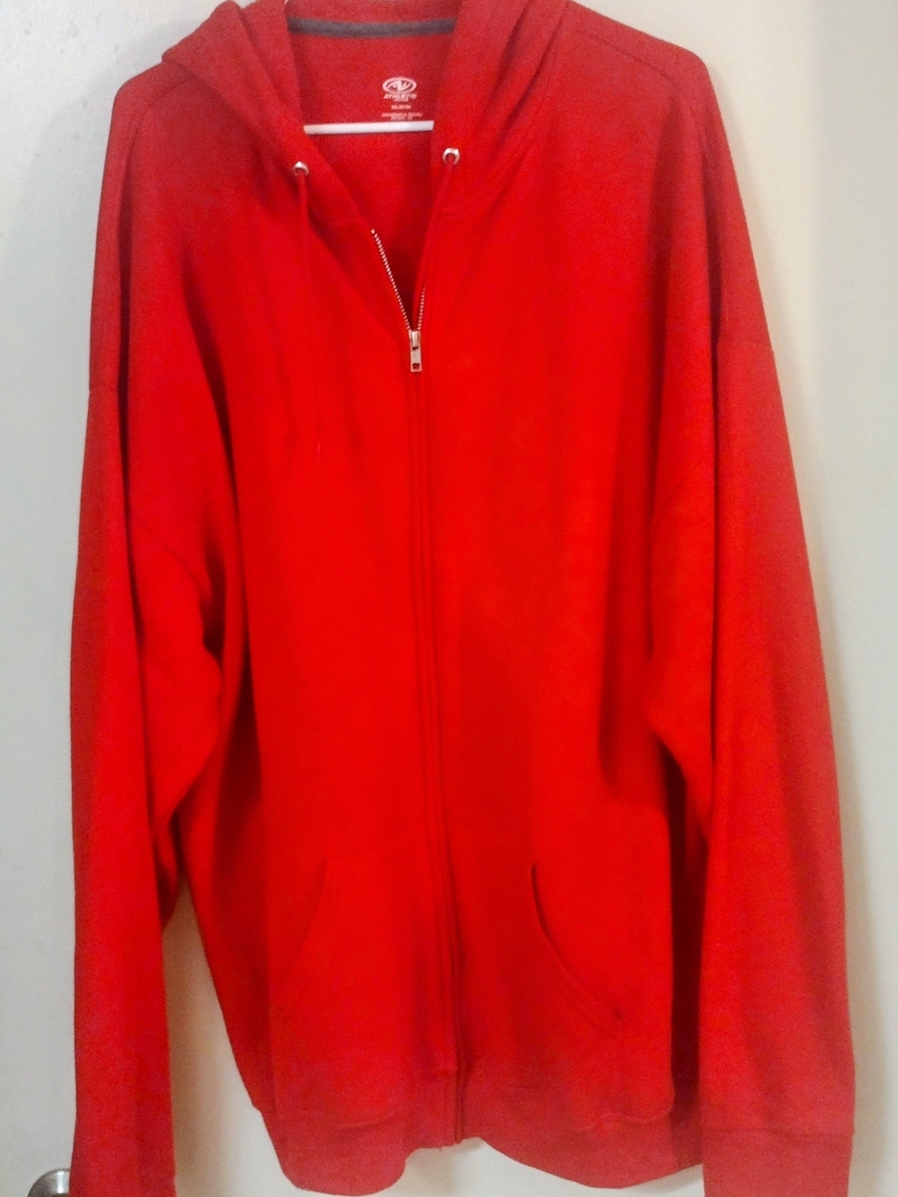 Men's Red Full-Zip Hoodie Sweatshirt